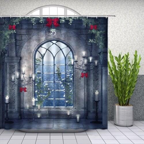 Garden Flowers Scenery Shower Curtains Decoration Waterproof Fabric Bath Curtain Bathroom Door Screens Home Hotel Decor Washable
