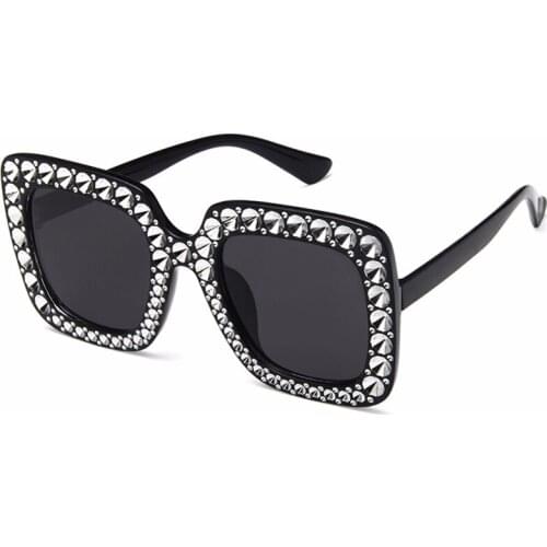 MAXJULI Crystal Diamond Oversized Sunglasses for Women Luxury Brand Sun Glasses Female Vintage Shades Lady Oculos CS8004