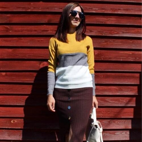 BYGOUBY Autumn Winter Warm Sweater Women Knitted Pullover Sweater Top Thick Multicolor Casual Female Jumper