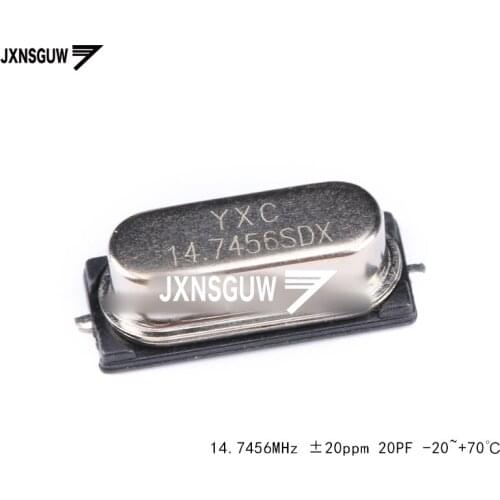 10PCS SMD passive crystal oscillator HC-49SMD 14.7456MHz 20ppm 20PF X49SM147456MSD2SC