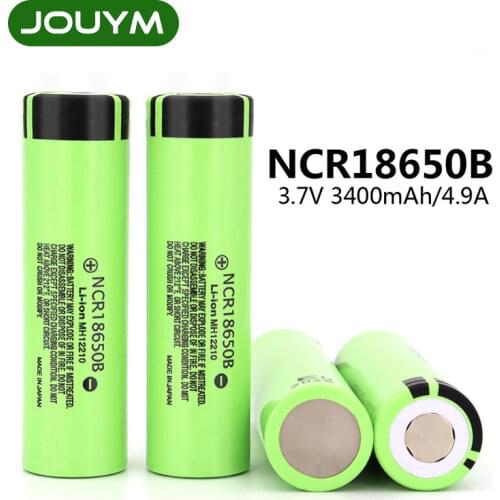 4.9A 18650 BATTERY Original NCR18650B 3.7 v 3400mah 18650 Lithium Rechargeable Battery For Flashlight batteries - FLAT TOP