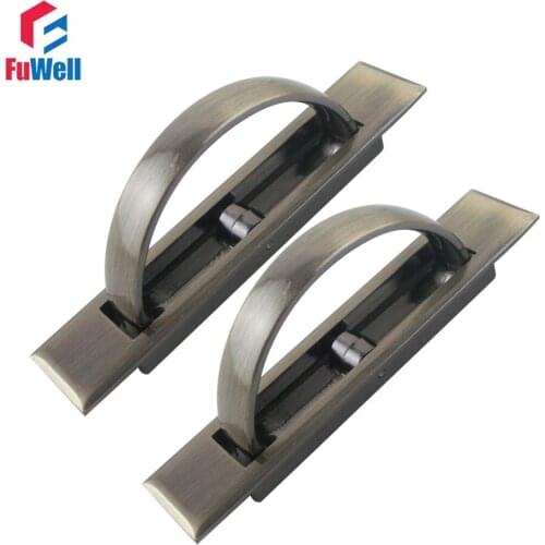 2pcs Zinc Alloy Tatami Door Knob Hidden Handles Bronze Concealed Handle for Cabinet Cupboard Wardrobe Invisible Grips