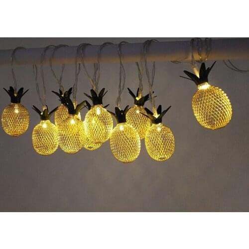 2018 New Year Toys pineapple LED Battery Lights 1.6M 10 pcs String Lights Fairy Party Halloween Patio Christmas Decor Drop