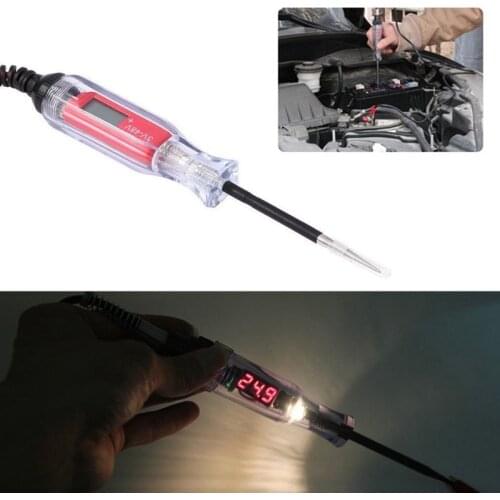 3V-48V Portable Car Electric Circuit Tester LCD Digital Light Voltage Test Pen Power Probe Diagnostic Tool For Motorbike Boat