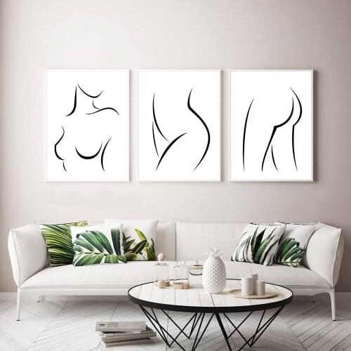 Abstract Women Line Drawing Nordic Poster And Prints Modern Canvas Painting Wall Art Girl Wall Picture Bedroom Home Decor