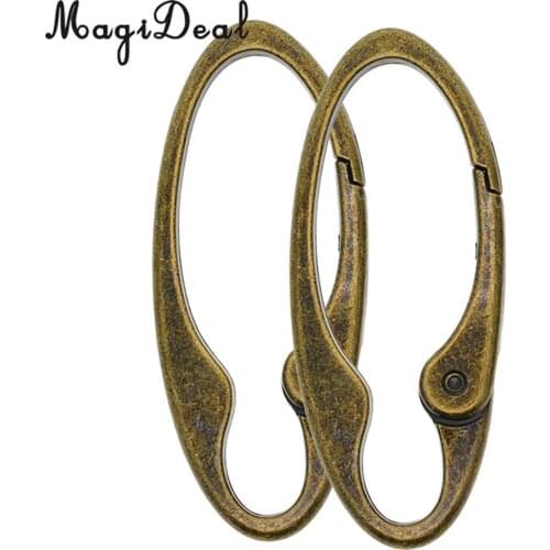 2 Pcs Antique Bronze Spring Snap Clip Hook Alloy Clip Backpack Keychain Keyrings for Camping Rappelling Climbing Equipment