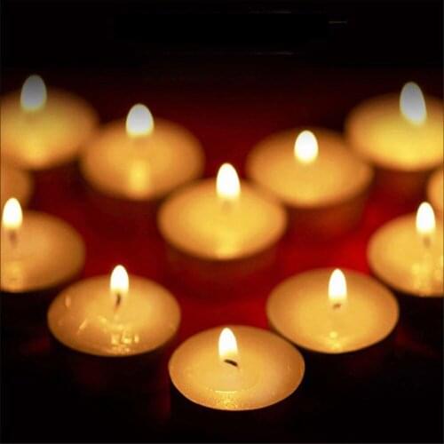 Tea Light Candles 50 Pack Unscented Tealight Romantic Love Bulk for Home Decor Wedding Birthday