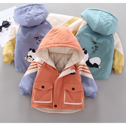 Kids Jacket Girls Double Sided Outerwear Baby Boys Sport Coats Toddler Children Hooded Clothing Winter Cartoon Trench Thick Coat