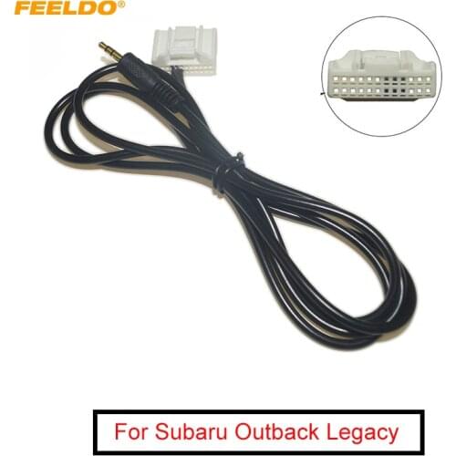 FEELDO Car 24Pin Aux Line 3.5mm Male Audio MP3 AUX-in Adapter For Subaru Outback Legacy Audio In-put AUX Connector Cable