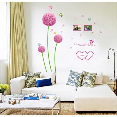 Fluorescent stickers glow in dark wall stickers decoration home decal decor dandelions love photo frames ABQ6601Y