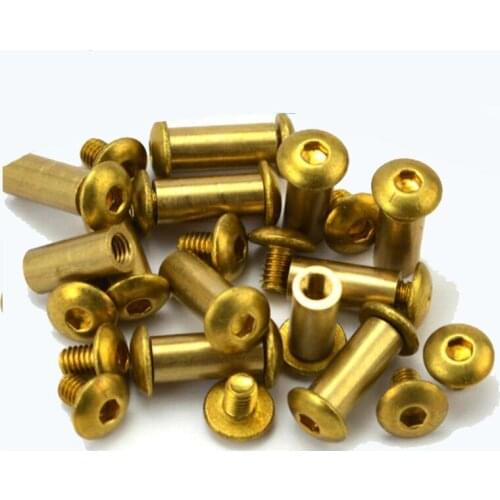 H62 Brass yellow Knives DIY tools Knife handle plate Fastening rivet screw Nut Tactical knife screw