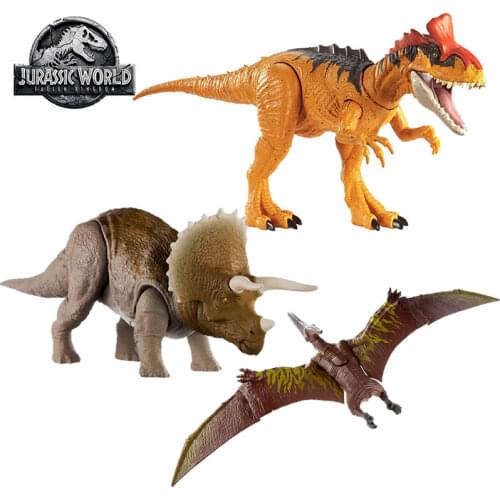 Jurassic World Sound Effects Dinosaur Toys Action Figure Triceratops Cryolophosaurus Pterodactyl Toys for Children Figure Gifts