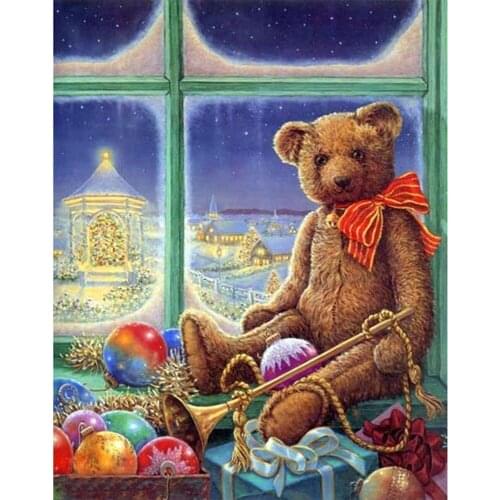 Kexinzu Full Square/Round Drill 5D DIY Diamond Painting "Christmas bear" Embroidery Cross Stitch 5D Home Decor Gift y74674