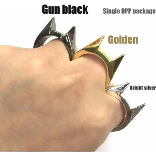 Cat ear self-defense ring stainless steel safety survival tool single finger clasp window glass to break self-defense ring