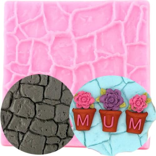 Creative Cobble Stone Brick Wall Impression Mat Silicone Mold Cake Border Fondant Cake Decorating Tools Chocolate Gumpaste Mould