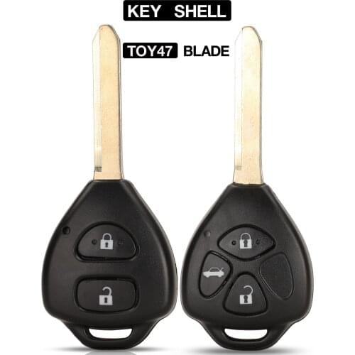 Kutery 2 Buttons Remote Car Key Case For Toyota Corolla Camry Auris TOY47 Uncut Key Shell Transponder Chip Key New Styling