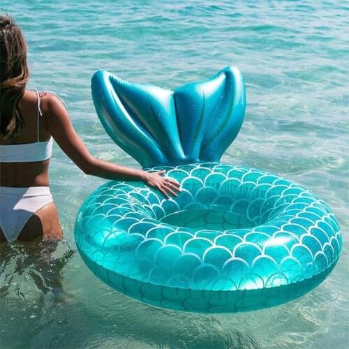 110# Mermaid Swimming Ring for Adult Inflatable Swim Circle Rubber Ring for Pool Float Beach Party Toys Summer Water Sport