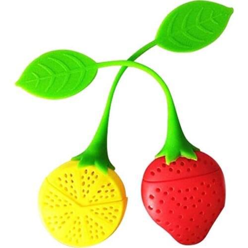 Reusable Strawberry Lemon Shaped Silicone Tea Strainer Infuser Household Items Kitchen Accessories