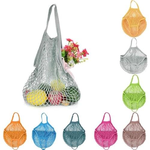 Fasion Portable Durable Mesh Net Environmental Protection Shopping Bag Fruit Goods Storage Cotton Tote Handbag