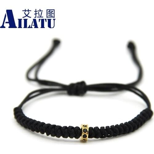 Ailatu Fashion Watch Protector Jewelry Haute Fastness Cubic Zirconia Wheel Braided Macrame Bracelet