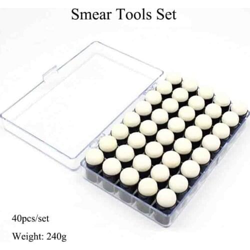 40pcs/set Smudge Tools Kit DIY Sponge Finger Smear Colored Arts Painting Tool Children Finger Smudge Drawing, Kids Graffiti Tool