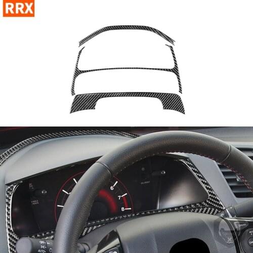For Honda Civic 9 Coupe Sedan 2013-2015 Carbon Fiber Stickers Speedometer Display Dashboard Panel Cover Car Styling Accessories