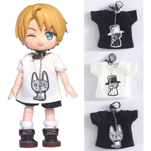 Ob11 baby clothes bjd clothes cool patch dog T-shirt or leather pants shorts fit, obitsu11, Molly, GSC body, 1/12bjd doll pants