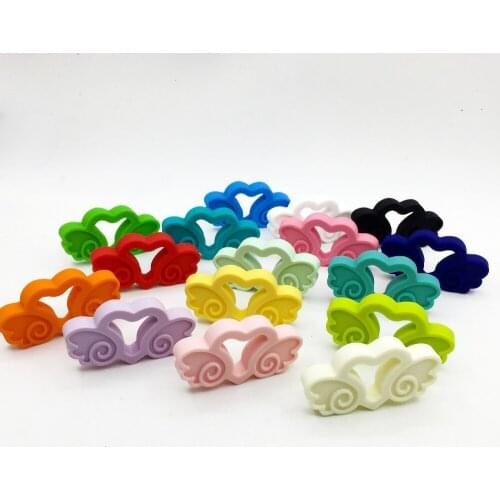 Angel Heart Wing Pendant Jewelry Food Grade Non-toxic Silicone Baby Teether / Silicone Chewed Toys Angel Wing Pendant Jewelry
