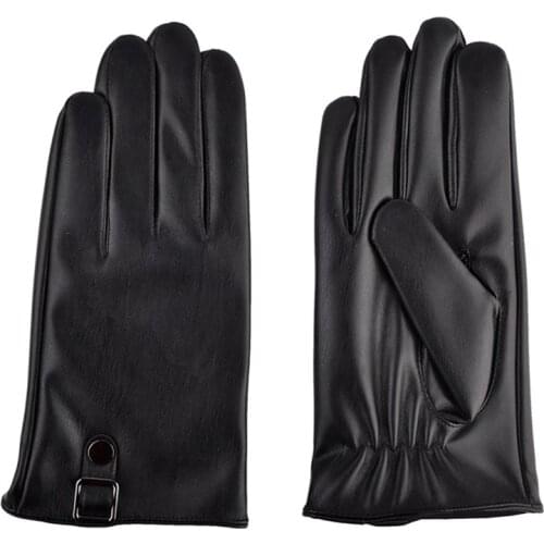 Press Sn Mens Gloves Winter Leather Gloves Mens Plus Velvet Thick Warm Windproof Waterproof Riding Gloves