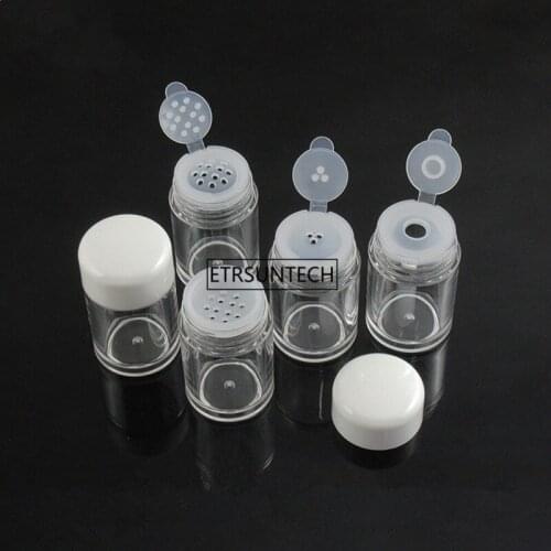 100pcs 10ml Clear Empry Cosmetic Sifter Loose Powder Jars Container Screw Lid DIY Bottle For Makeup Tools Refillable Bottles F3527