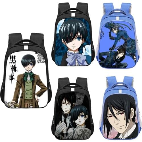 Anime Black Butler Student Backpack Boys Backpack Children 3D Printed Anime School Bag Backpack Satchel Customized Pictures