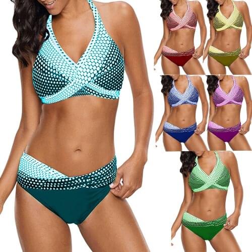 Sexy Bikini Set Big Breast Swimsuit Women Swimwear Bandeau Brazilian Bathing Suit Biquini Maillot De Bain Femme Plus Size S~5XL