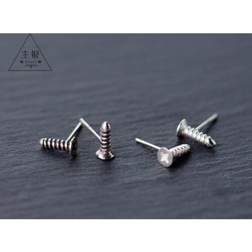 Real 925 Sterling Silver Jewelry For Women Screw Earring Stud Small Stud Earring For Girls Wholesale