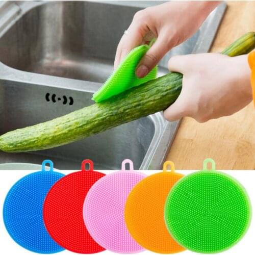 Silicone Bowl Cleaning Brushes Multifunction Scouring Pad Pot Pan Wash Brushes Kitchen Dish Washing Tool LX7364
