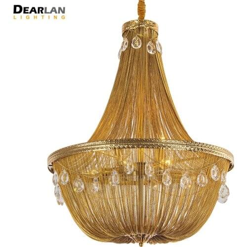 Vintage Aluminum Chain Light Chandelier Lustres Lamp Post Chain Illumination Hanging Lighting for Living room Foyer MD86210