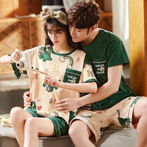 Big Size Pajamas Set For Women 2021 Lovers Sleepwear 2Pcs Suit Soft Night Clothes Men Leisure Wear Home Clothing Girl Homewear