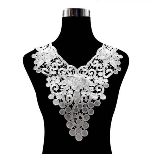 1 Piece 23*8cm Black Embroidery Lace Neckline Collar Craft Sewing Neckline Collar Applique Trims Apparel Sewing