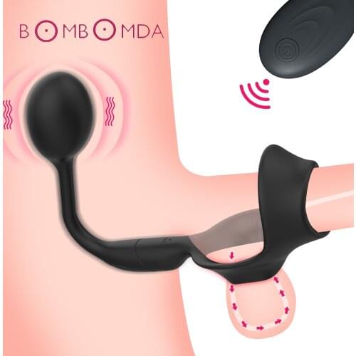10 Speeds Vibrating Ring Male Cock G Spot Prostate Massager Masturbator Erotic Sexy Butt Plug Anus Butt Plug Sex toys For Men