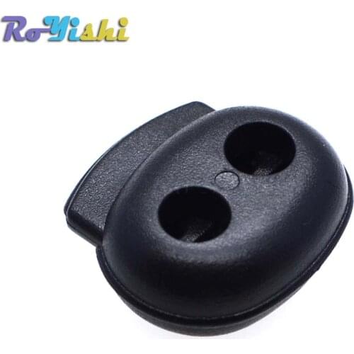 100pcs/pack Plastic Cord Lock Stopper Toggle Clip Black 18mm*19mm*6.5mm