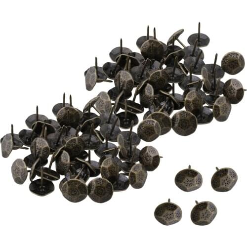 100x Retro Iron Tacks Green Bronze Studs Pins Furniture Hinge 23x20mm