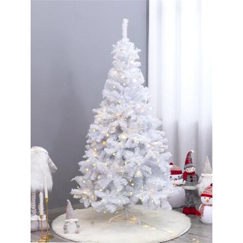 120/150/180cm Artificial Christmas Tree Encryption PVC White Party Decoration Light Strip Set DIY Hand Assemble New Year Decor