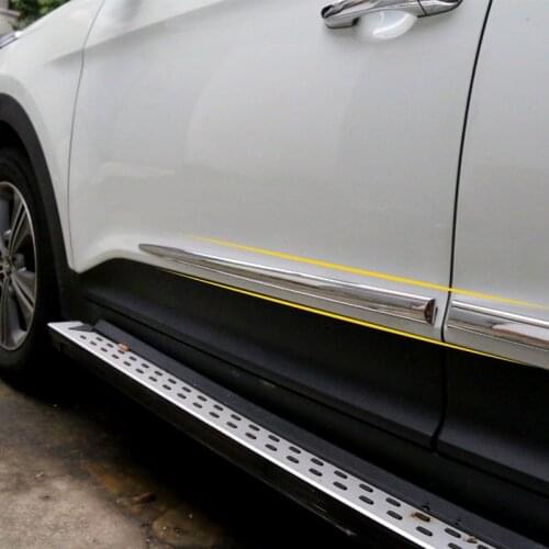 4 pcs Car Door Protector Long Strip Car Guard Side Trim Sticker Anti-Scratch Cars Body Protection Bumper Strips Silver Black
