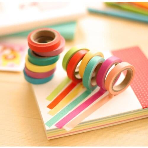 5pcs stationery decorative stickers candy color Washi tape rainbow