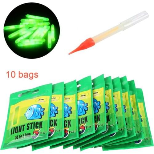 50Pcs Night Float Fishing Fluorescent Lightstick Luminous Float Dark Light Glowing Stick Light Sticks Rod Float Accessories New
