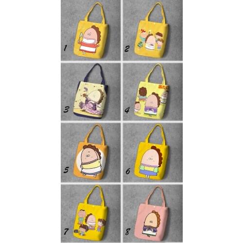 ATASHIn'CHI Cartoon Student Printed Canvas Recy Shopping Bag Large Capacity Customize Tote Fashion Ladies Casual Shoulder Bags