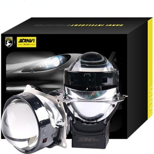 Sanvi Newest A8 3 Inches Car Bi LED Projector Lens Headlight 5500K 44w Auto LED Projector headlamp Car Light Acceesories