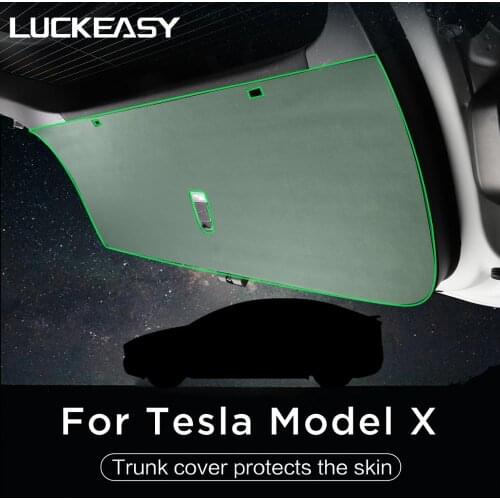 LUCKEASY for Tesla Model X 2017-2020 hide Trunk door Anti Kick Pad Protection Side Edge Film Protector Stickers