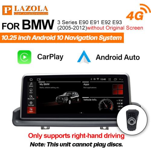 PLAZOLA Android 10 Car Multimedia Navi GPS Player For BMW 3 Series E90 E91 E92 E93 2005-2012 Right-hand drive Wired CarPlay BT