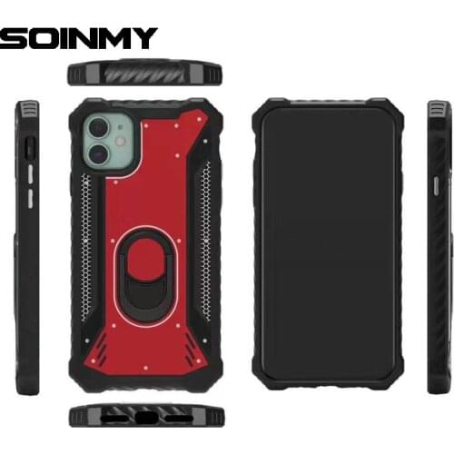 Shockproof Armor Kickstand Phone Case For iPhone 11 Pro Max XR XS Max X 6 6S 7 8 Plus Finger Magnetic Ring Holder Anti-Fall Capa