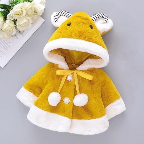 Amya Baby Christmas Girls Jackets Cartoon Hooded Patchwork Princess Children Clothing Baby Girl Coat Kids Outerwear Clothes
